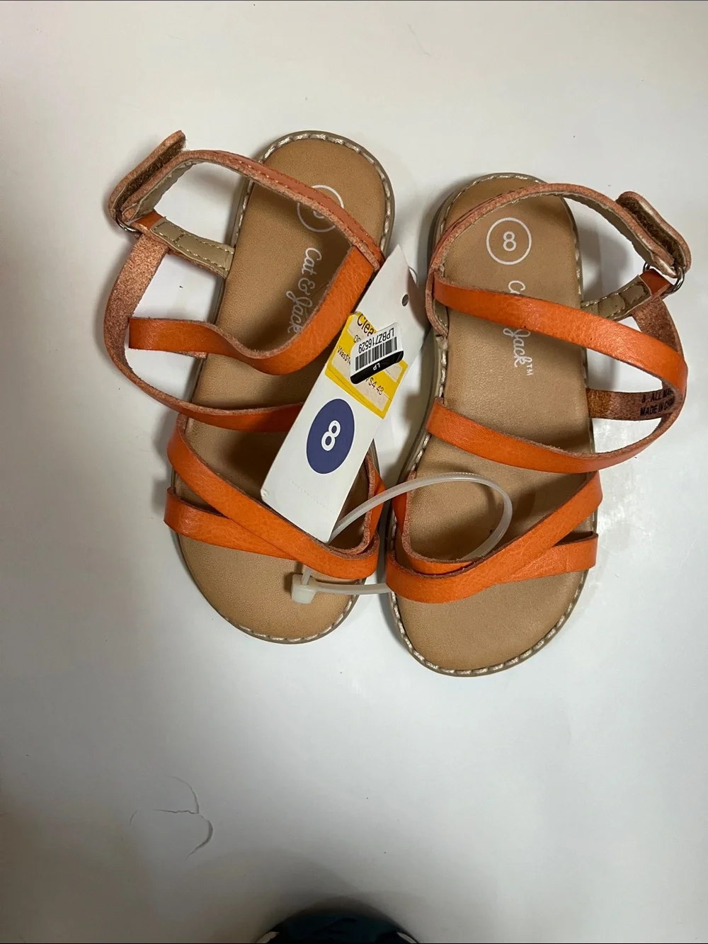 Cat & Jack Orange Strappy Girls Sandals & Multicolor Closed-Toe Sport Sandals